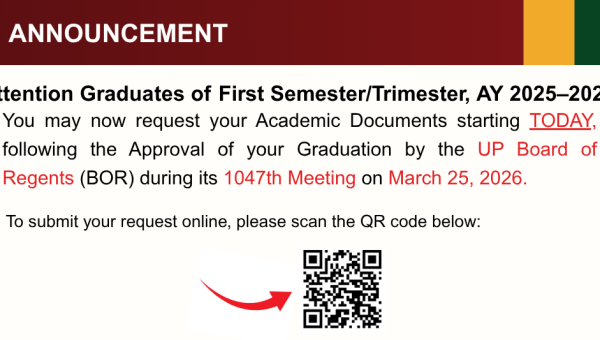 Academic Document Requests Now Open for Graduates of AY 2025–2026 First Semester/Trimester